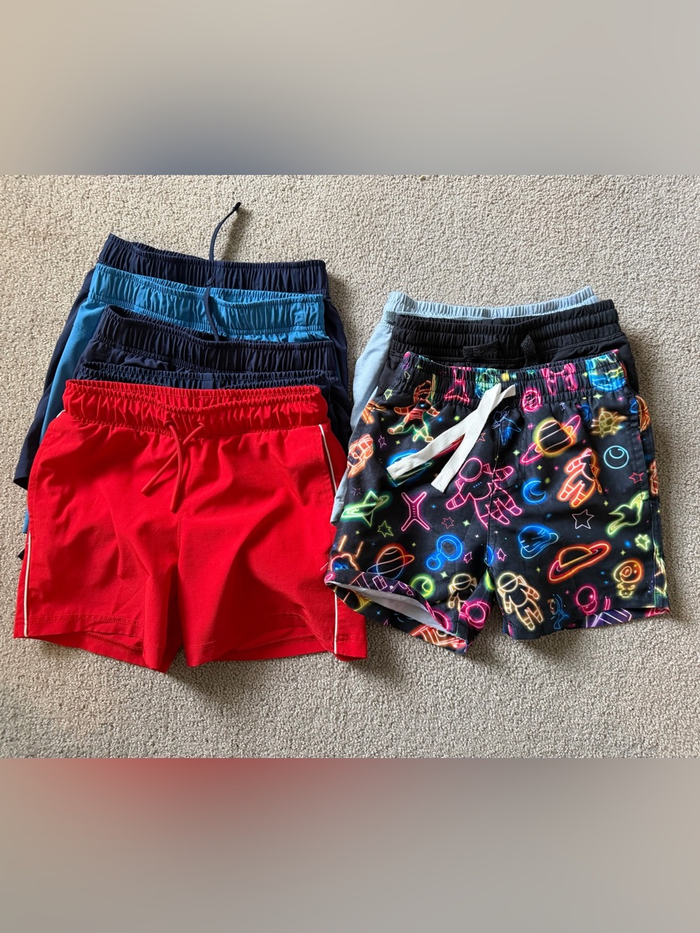 Boys' Shorts Bundle Space swimsuit hybrid shorts summer EUC size XS 4/5 4T